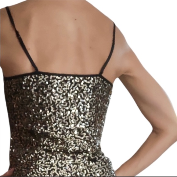 Express Gold and Black Sequin Camisole Tank Top - Picture 11 of 16